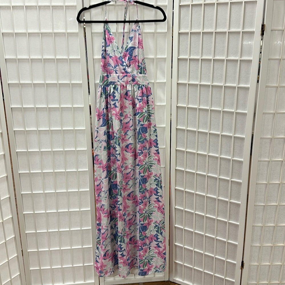 Pink Lily White and Pink Maxi Dress